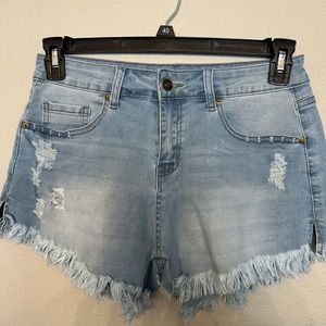 Stretchy Distressed Jean Shorts